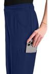 Navy - Women's Mid Rise Flare Leg Scrub Pants (View 3)