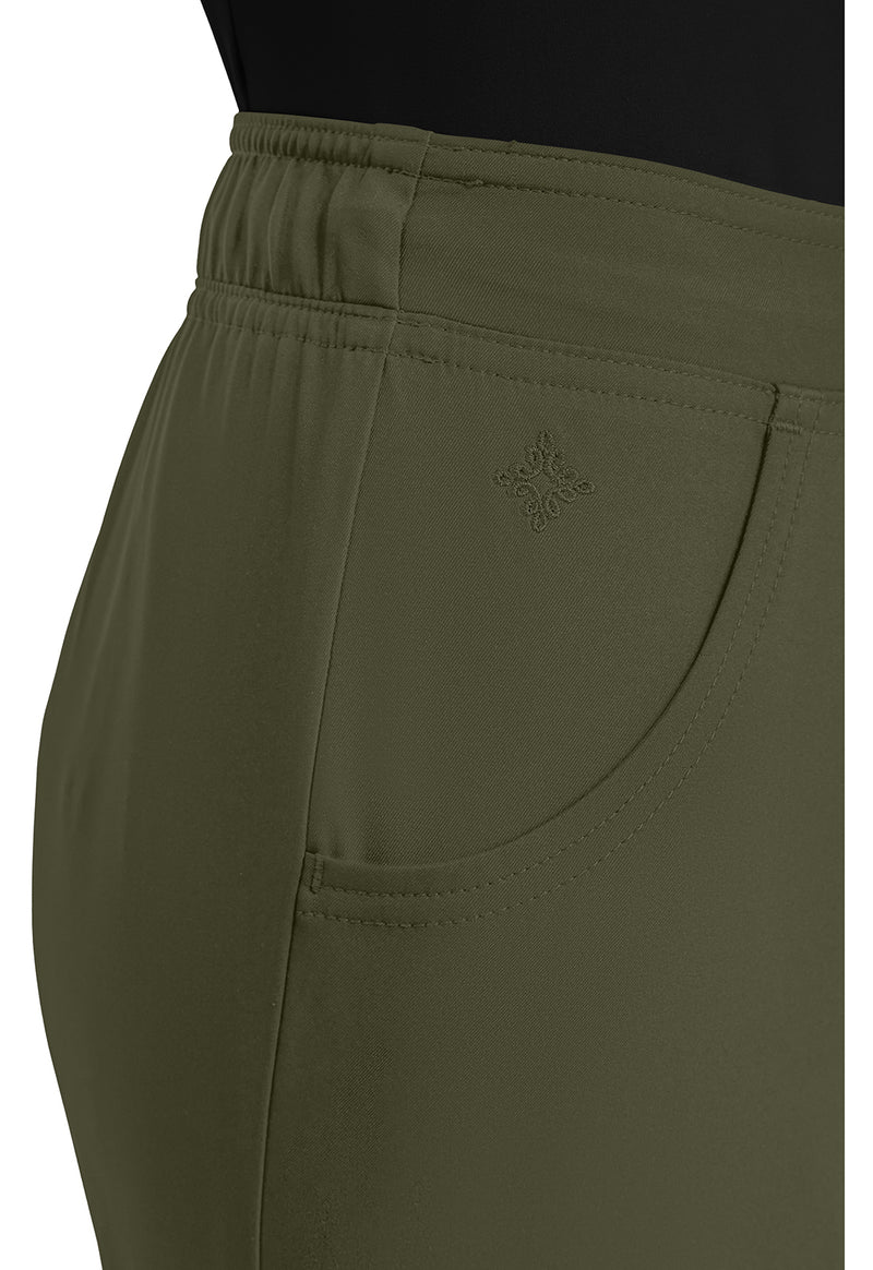 Olive - Women's Mid Rise Flare Leg Scrub Pants (View 2)