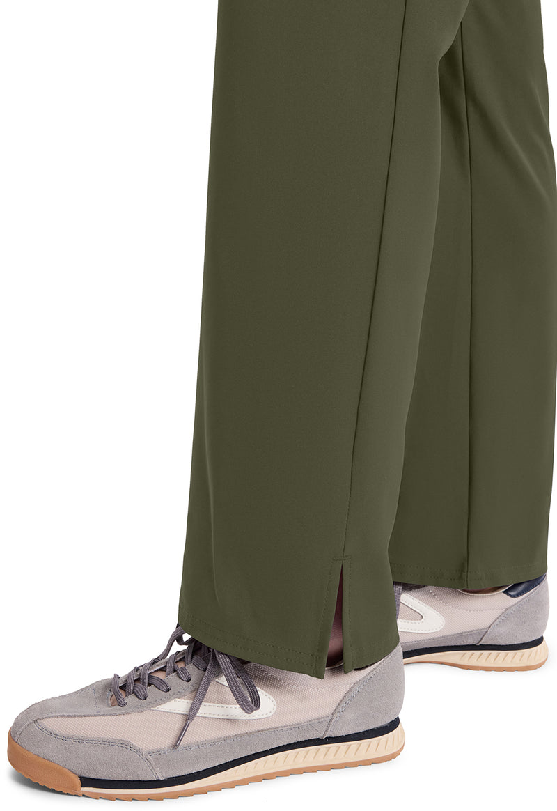 Olive - Women's Mid Rise Flare Leg Scrub Pants (View 4)