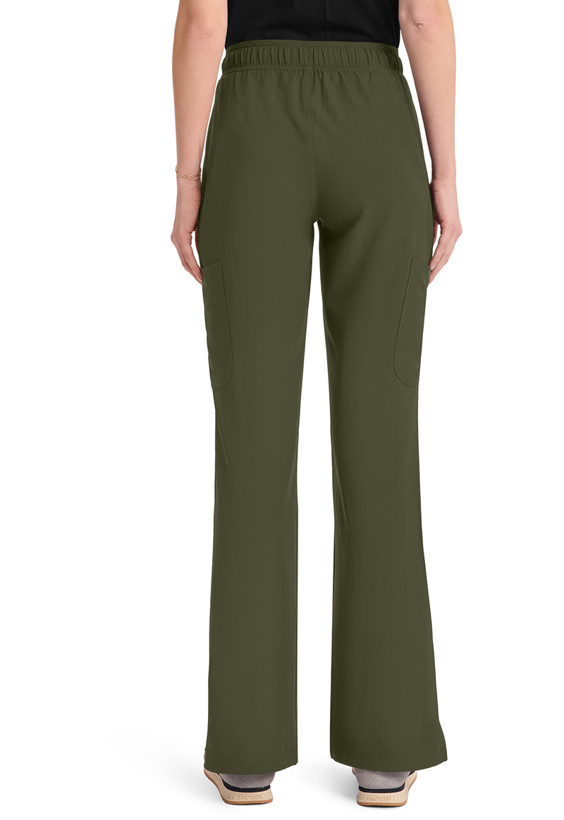 Olive - Med Couture Insight Women Scrub Pants - Back View