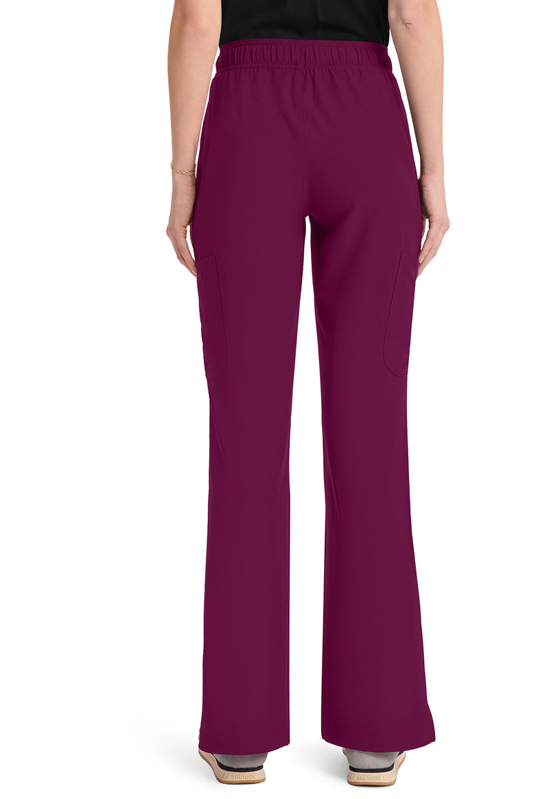 Wine - Med Couture Insight Women Scrub Pants - Back View