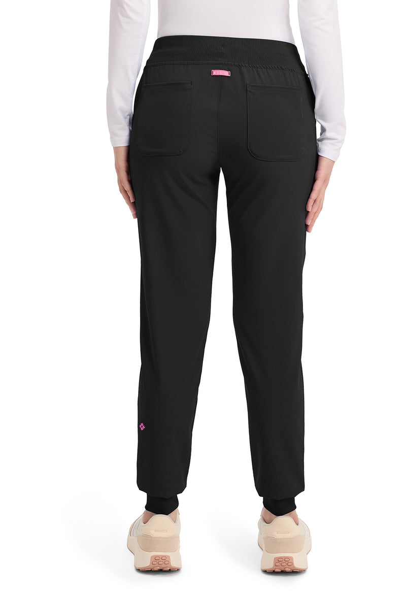 Black - Med Couture AMP Women Scrub Pants - Back View
