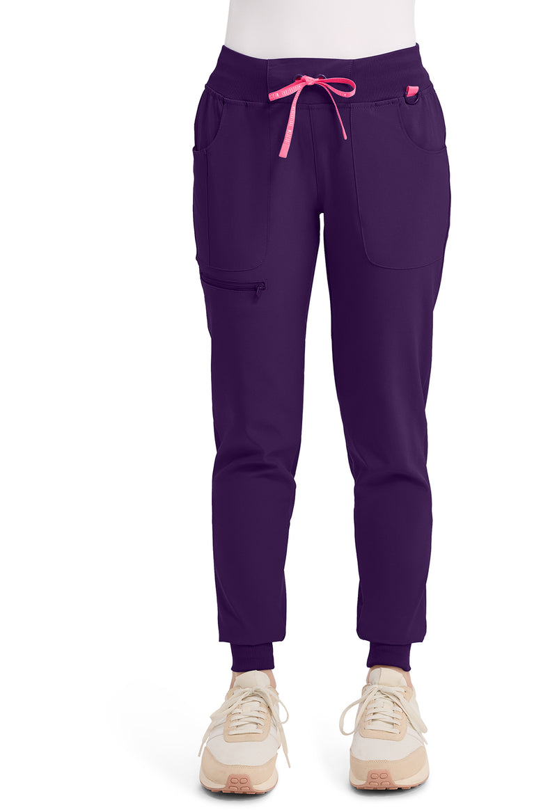 Eggplant - Med Couture AMP Women Scrub Pants - Front View