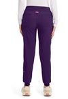Eggplant - Med Couture AMP Women Scrub Pants - Back View