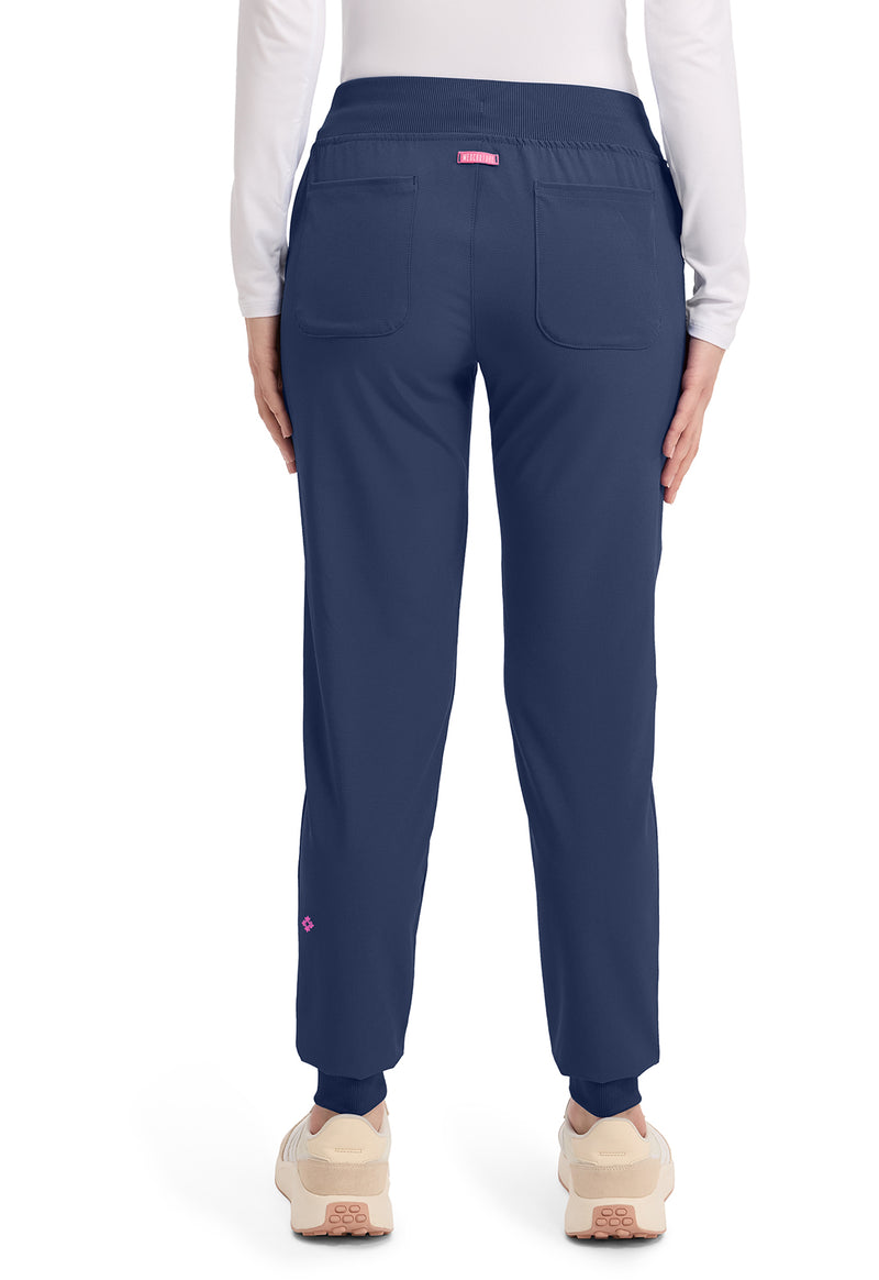 Navy - Med Couture AMP Women Scrub Pants - Back View