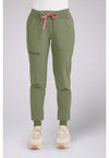 Olive - Med Couture AMP Women Scrub Pants - Front View