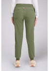 Olive - Med Couture AMP Women Scrub Pants - Back View