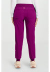 Plum Royale - Med Couture AMP Women Scrub Pants - Back View