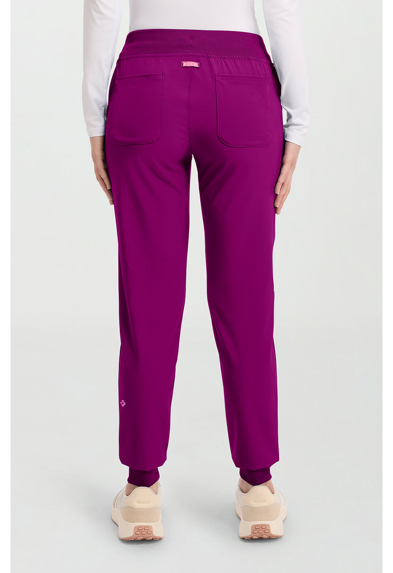 Plum Royale - Med Couture AMP Women Scrub Pants - Back View