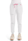 White - Med Couture AMP Women Scrub Pants - Front View