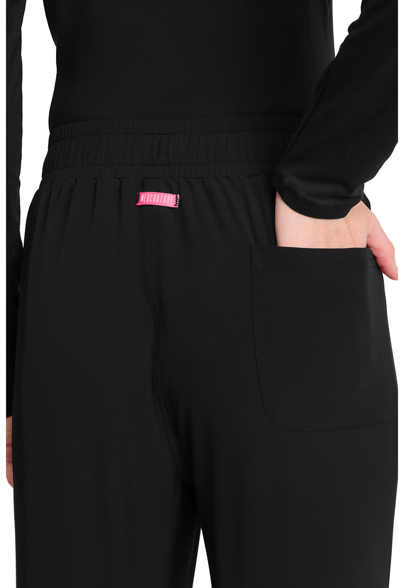 Black - Women's Straight Leg Pull-On Scrub Pants (View 2)