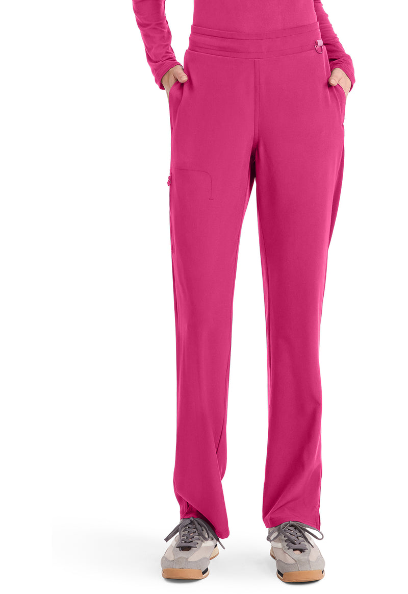 Pink Power - Med Couture AMP Women Scrub Pants - Front View