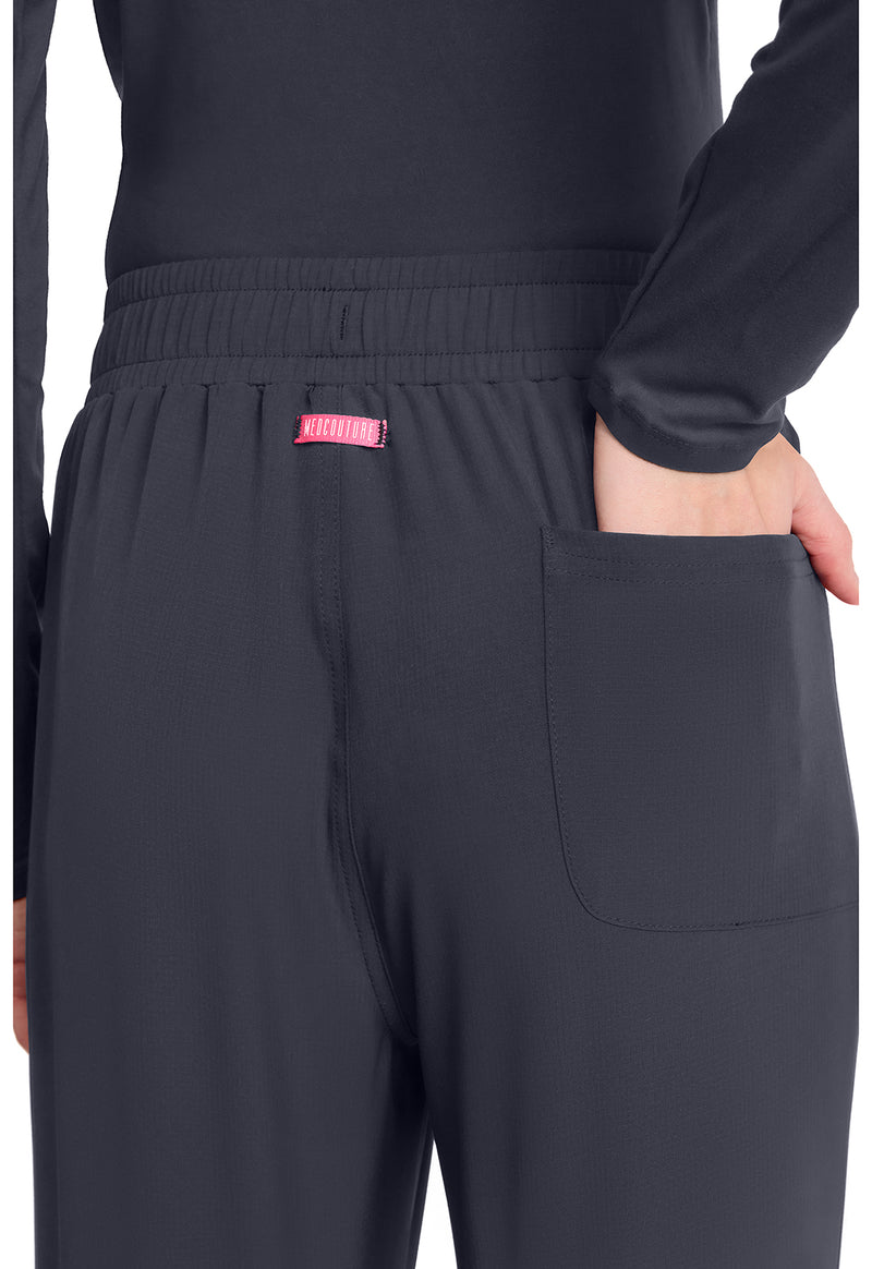Pewter - Women's Straight Leg Pull-On Scrub Pants (View 2)