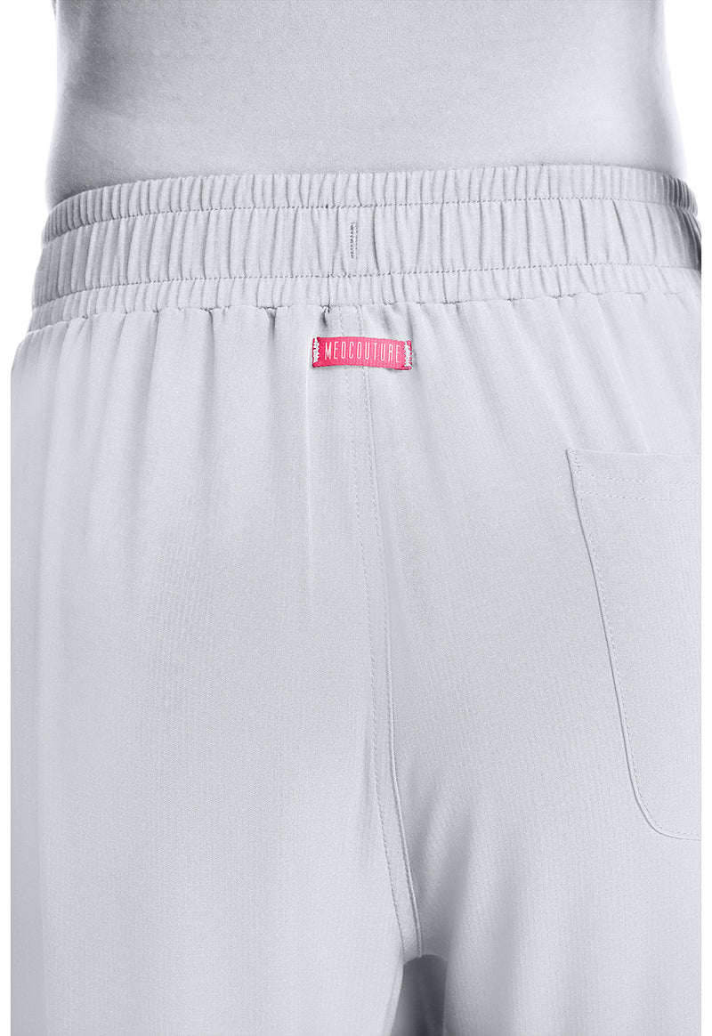 White - Women's Straight Leg Pull-On Scrub Pants (View 2)