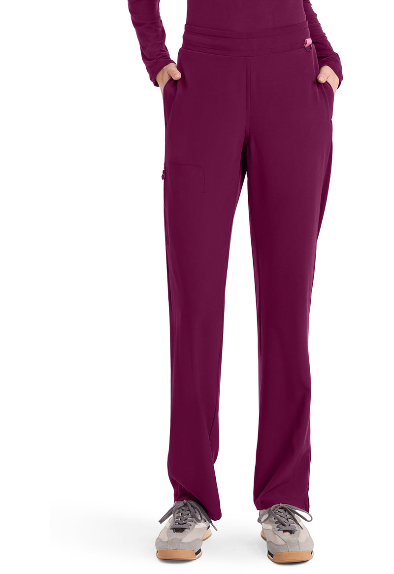 Wine - Med Couture AMP Women Scrub Pants - Front View