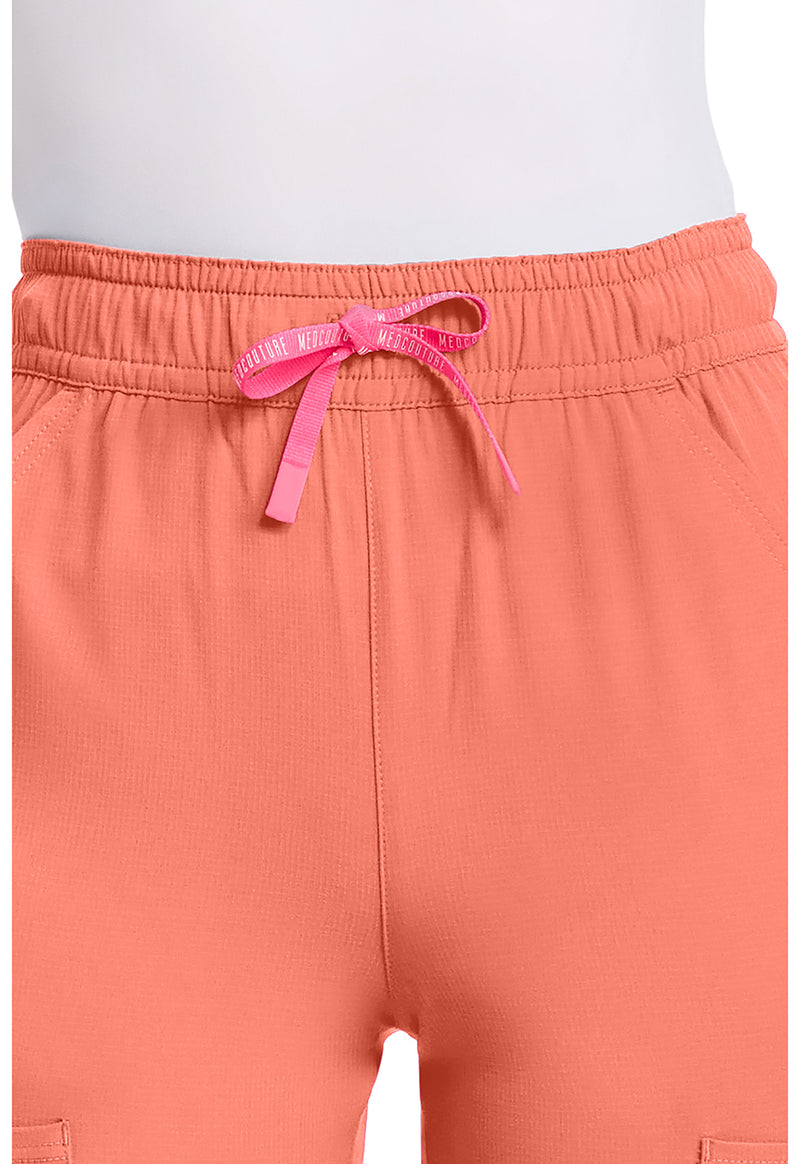 Coral Fusion - Women's High Rise 4-Pocket Flare Scrub Pants (View 3)