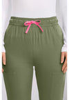 Olive - Women's High Rise 4-Pocket Flare Scrub Pants (View 2)