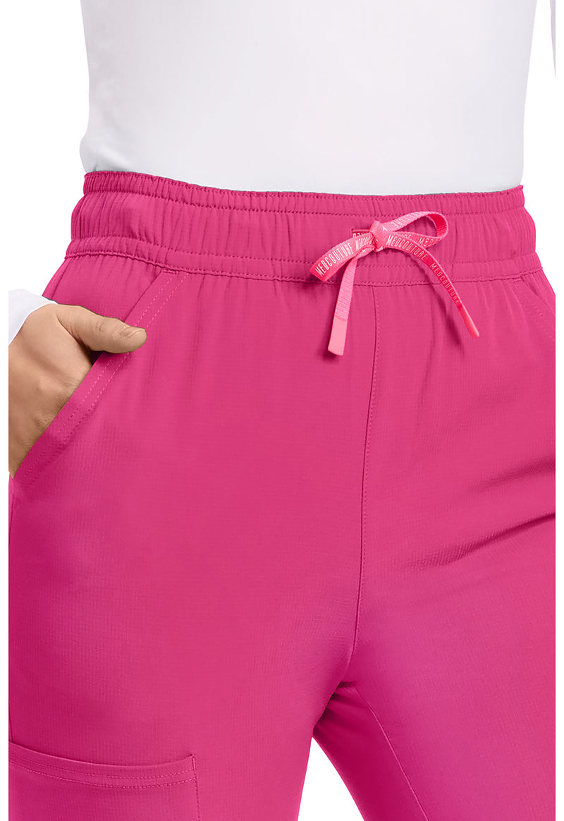 Pink Power - Women's High Rise 4-Pocket Flare Scrub Pants (View 2)