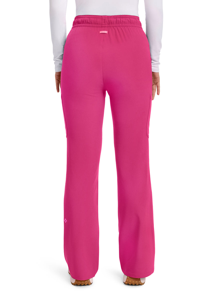 Pink Power - Med Couture AMP Women Scrub Pants - Back View