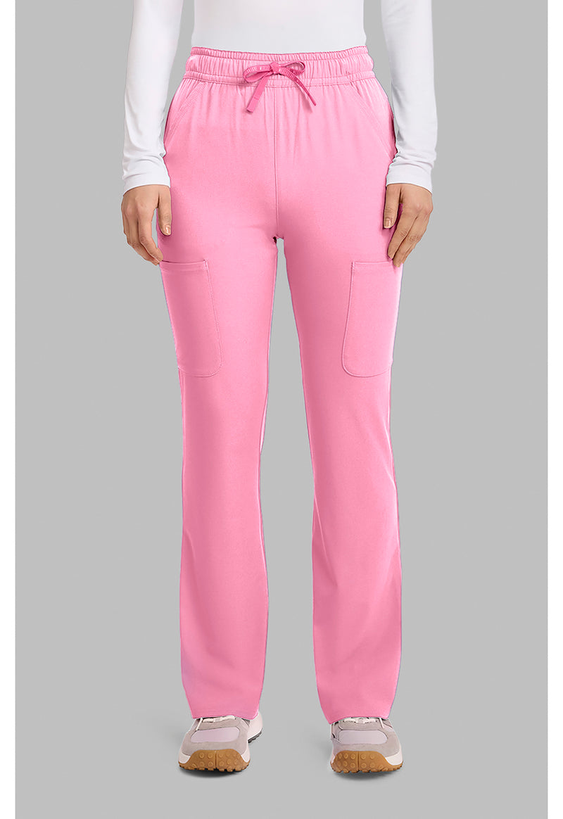 Pixel Pink - Med Couture AMP Women Scrub Pants - Front View