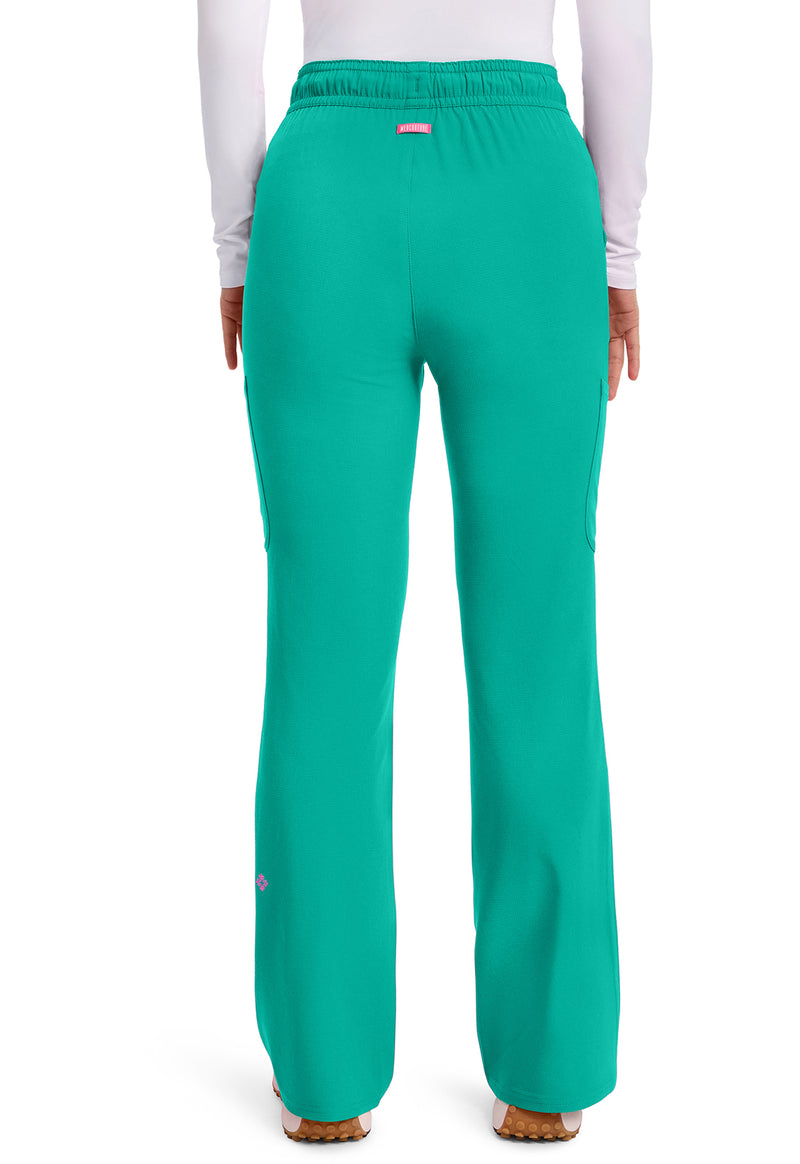 Teal Tonic - Med Couture AMP Women Scrub Pants - Back View