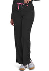 Black - Med Couture AMP Women Scrub Pants - Front View