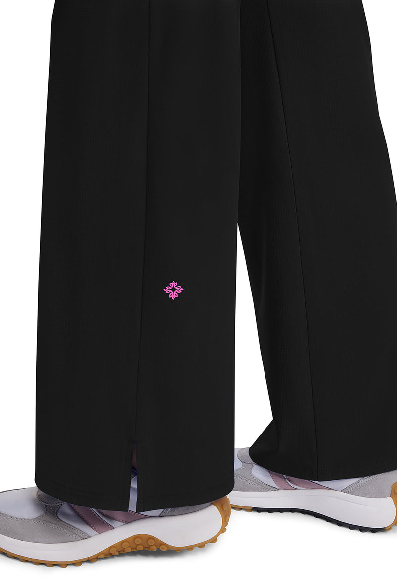Black - Women's Wide Leg Pull On Scrub Pants (View 3)