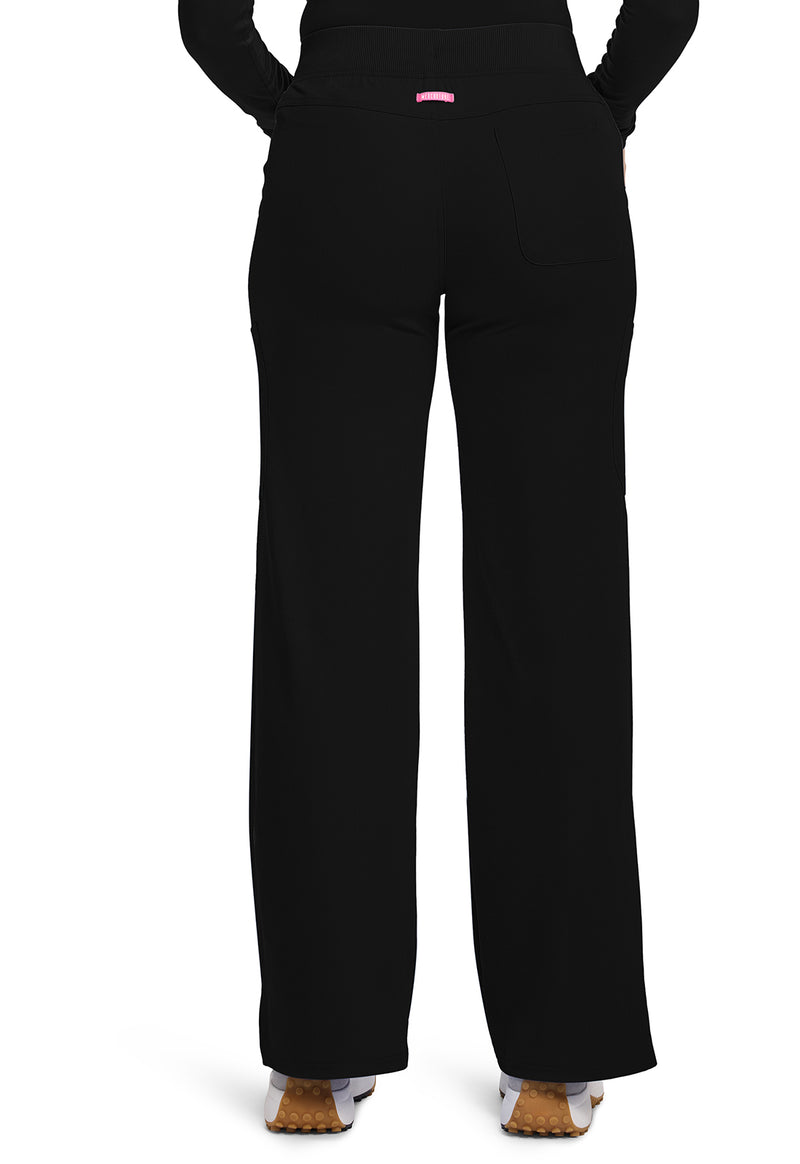 Black - Med Couture AMP Women Scrub Pants - Back View