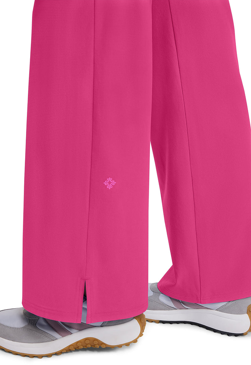 Pink Power - Women's Wide Leg Pull On Scrub Pants (View 3)
