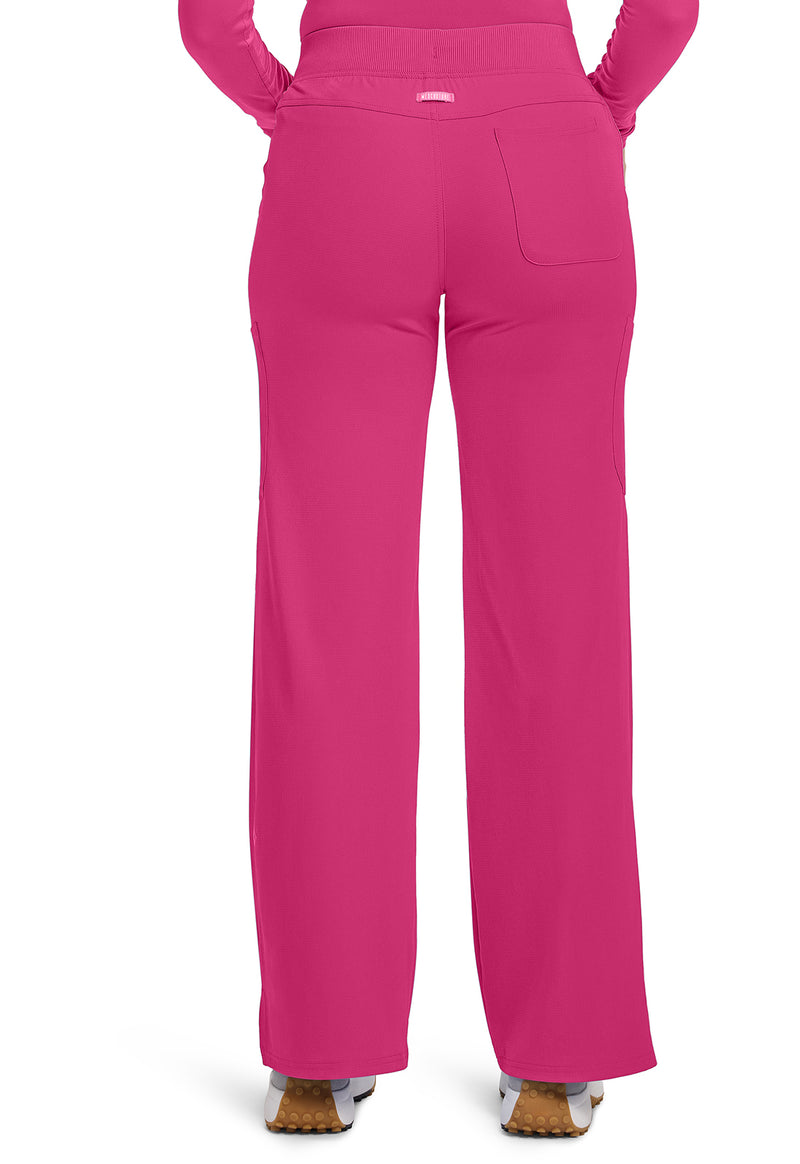 Pink Power - Med Couture AMP Women Scrub Pants - Back View