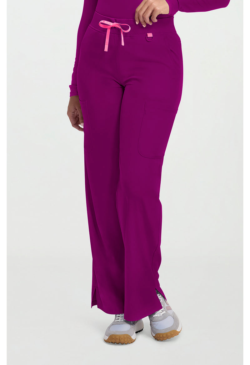 Plum Royale - Women's Wide Leg Pull On Scrub Pants (View 2)