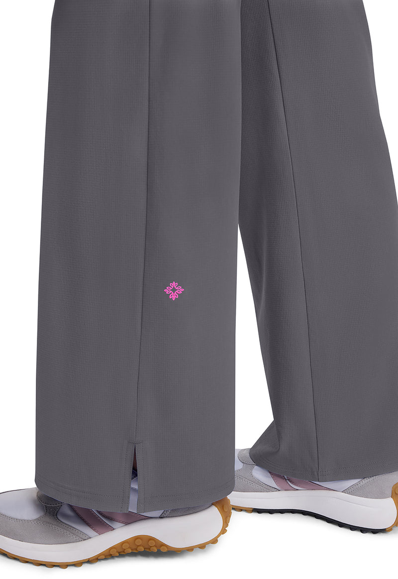 Pewter - Women's Wide Leg Pull On Scrub Pants (View 3)