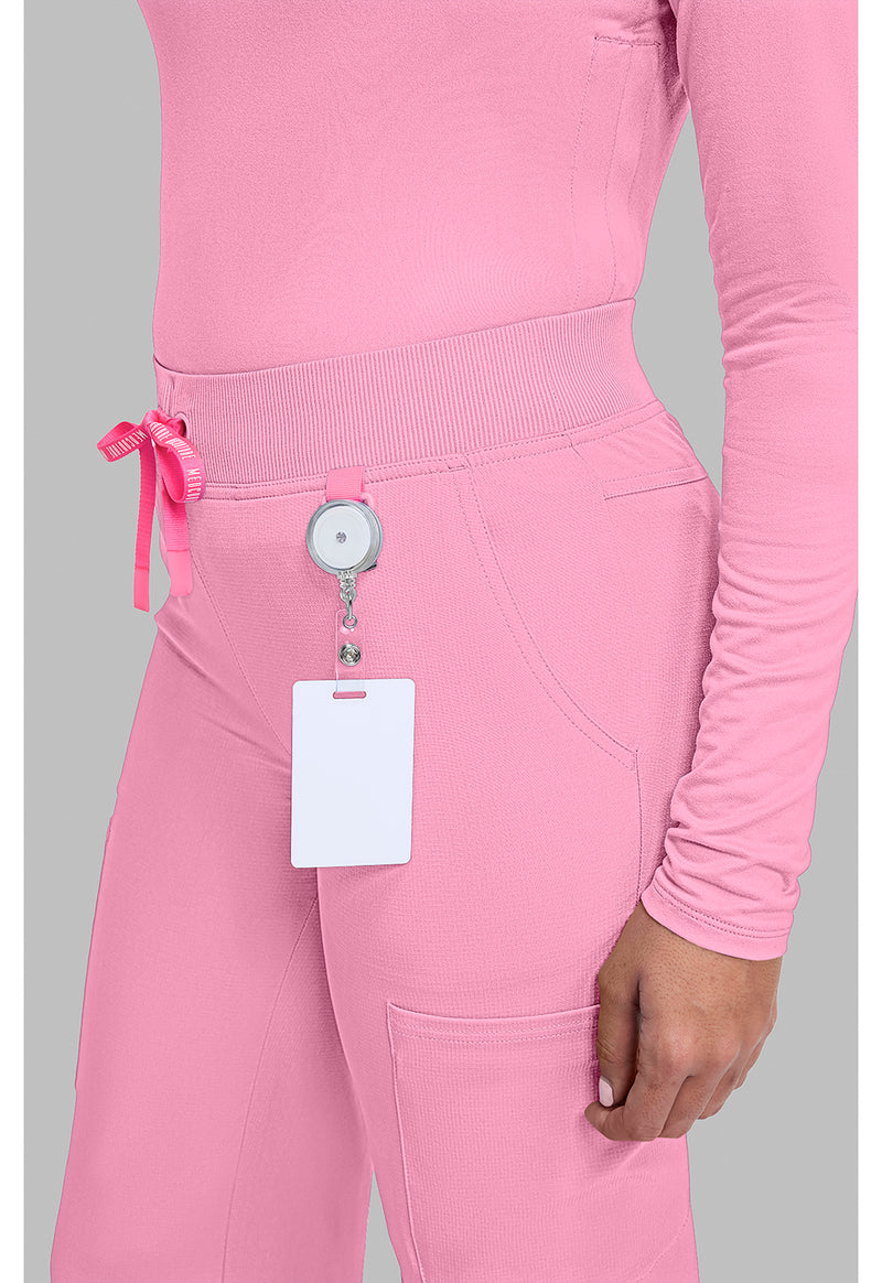 Pixel Pink - Women's Wide Leg Pull On Scrub Pants (View 2)