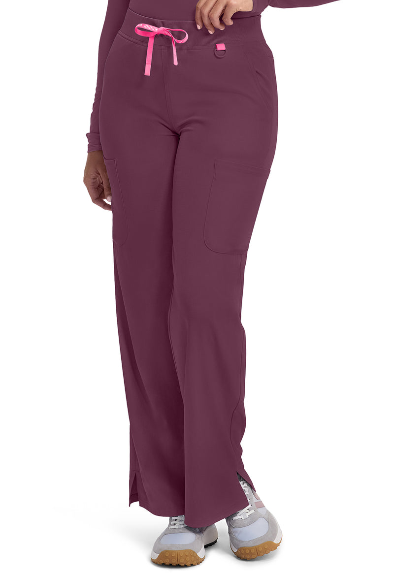 Wine - Med Couture AMP Women Scrub Pants - Front View