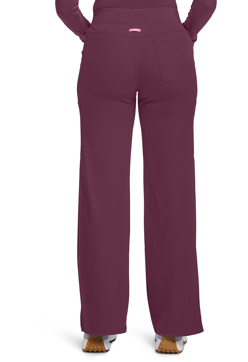 Wine - Med Couture AMP Women Scrub Pants - Back View