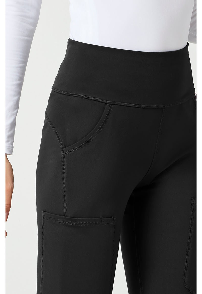 Black - Women's Flare Leg Yoga Scrub Pants (View 3)