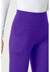 Galactic Purple - Women's Flare Leg Yoga Scrub Pants (View 3)