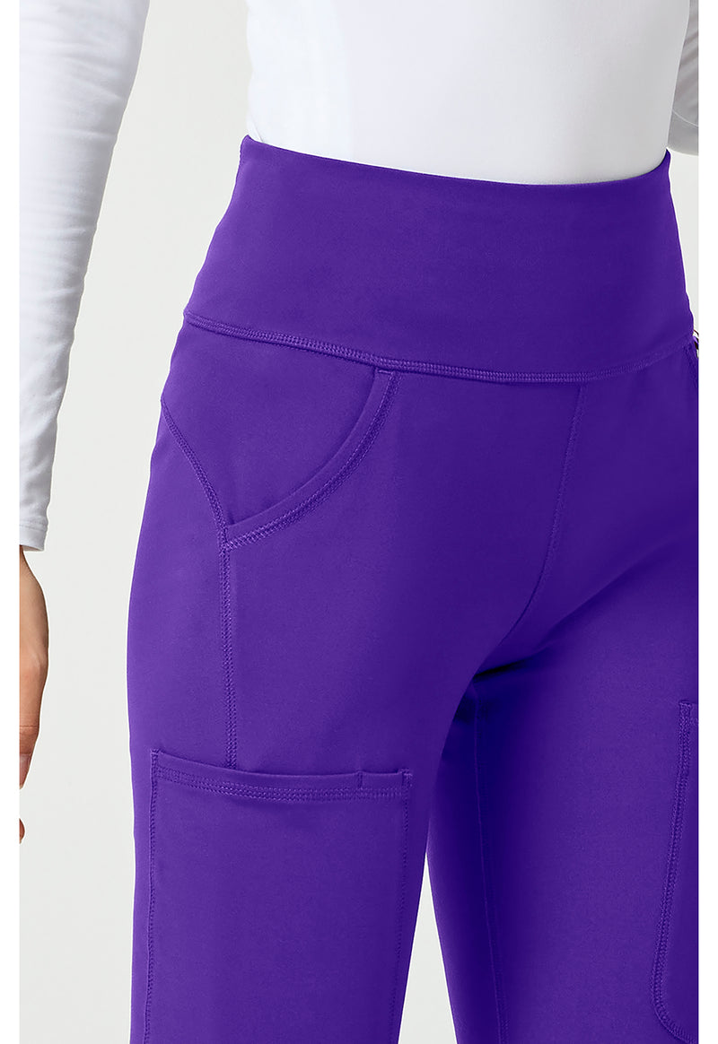 Galactic Purple - Women's Flare Leg Yoga Scrub Pants (View 3)