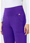 Galactic Purple - Women's Flare Leg Yoga Scrub Pants (View 4)