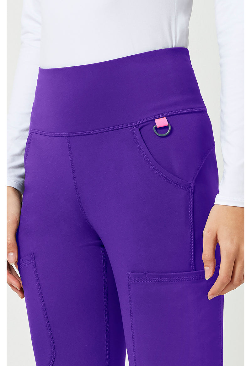 Galactic Purple - Women's Flare Leg Yoga Scrub Pants (View 4)