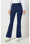 Navy - Med Couture AMP Knit Women Scrub Pants - Front View