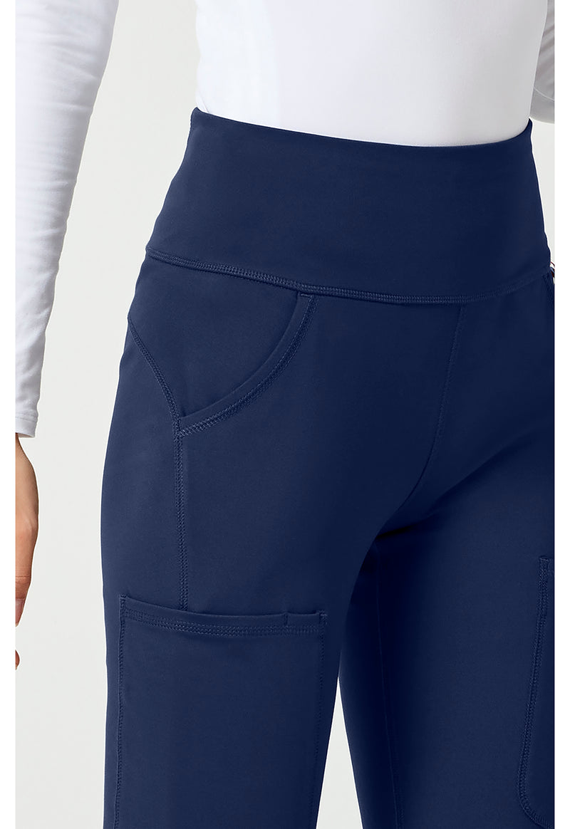 Navy - Women's Flare Leg Yoga Scrub Pants (View 3)