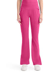 Pink Power - Med Couture AMP Knit Women Scrub Pants - Front View