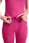 Pink Power - Women's Flare Leg Yoga Scrub Pants (View 2)