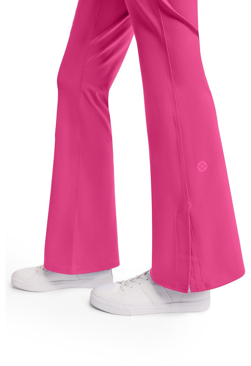 Pink Power - Women's Flare Leg Yoga Scrub Pants (View 3)