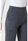 Pewter - Women's Flare Leg Yoga Scrub Pants (View 3)