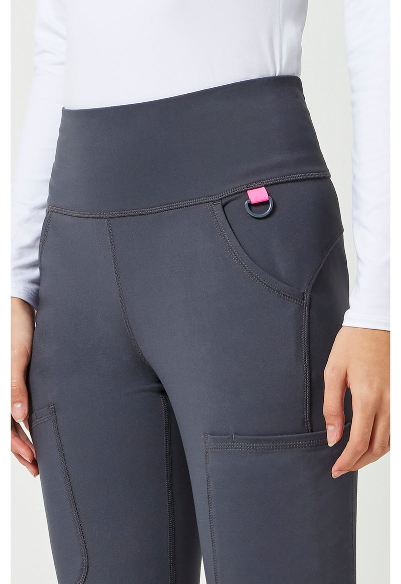 Pewter - Women's Flare Leg Yoga Scrub Pants (View 4)