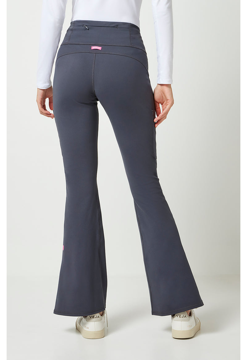 Pewter - Med Couture AMP Knit Women Scrub Pants - Back View