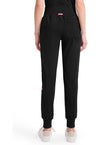 Black - Med Couture AMP Knit Women Scrub Pants - Back View