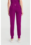 Plum Royale - Med Couture AMP Knit Women Scrub Pants - Back View